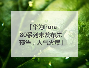 华为Pura 80系列未发布先预售，人气火爆