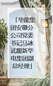 华能集团安徽分公司党委书记马冰武履新华电集团副总经理