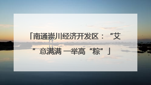 南通崇川经济开发区：“艾”意满满 一举高“粽”