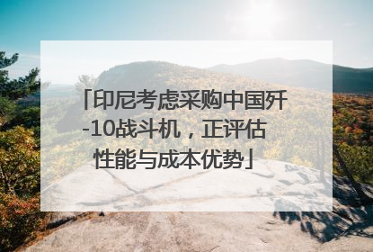 印尼考虑采购中国歼-10战斗机，正评估性能与成本优势