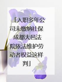 入职多年公司未缴纳社保 成都大邑法院依法维护劳动者权益这样判