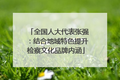 全国人大代表张强：结合地域特色提升检察文化品牌内涵