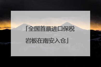 全国首票进口保税岩板在南安入仓
