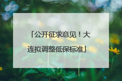 公开征求意见！大连拟调整低保标准