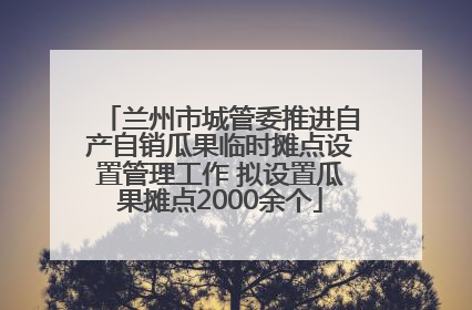 兰州市城管委推进自产自销瓜果临时摊点设置管理工作 拟设置瓜果摊点2000余个