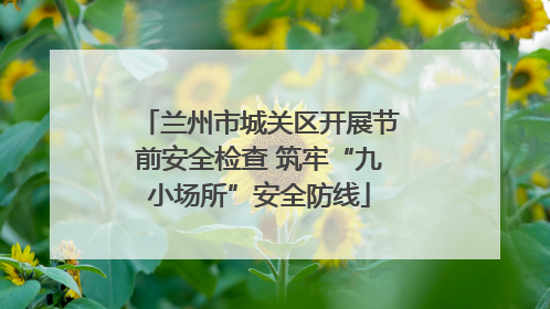 兰州市城关区开展节前安全检查 筑牢“九小场所”安全防线