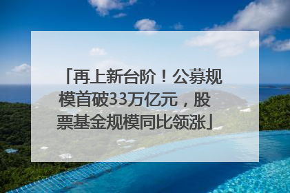 再上新台阶！公募规模首破33万亿元，股票基金规模同比领涨