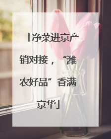 净菜进京产销对接，“潍农好品”香满京华