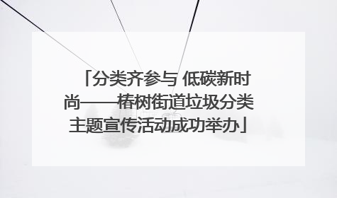 分类齐参与 低碳新时尚——椿树街道垃圾分类主题宣传活动成功举办