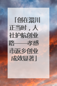 创在澴川正当时，人社护航创业路——孝感市返乡创业成效显著