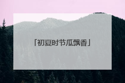 初夏时节瓜飘香