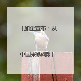 加企宣布：从中国采购4艘