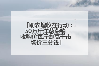 助农增收在行动：50万斤洋葱滞销 收购价每斤却高于市场价三分钱