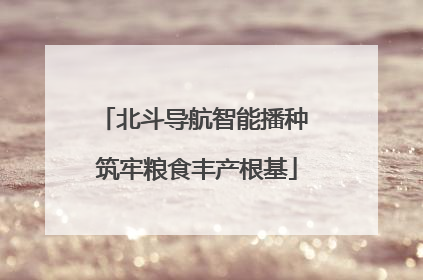 北斗导航智能播种 筑牢粮食丰产根基