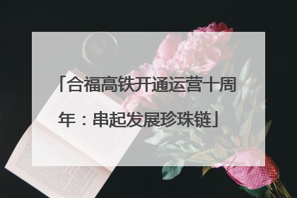 合福高铁开通运营十周年：串起发展珍珠链