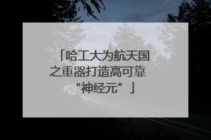 哈工大为航天国之重器打造高可靠“神经元”