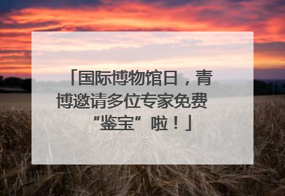 国际博物馆日，青博邀请多位专家免费“鉴宝”啦！