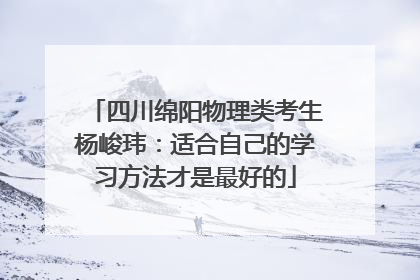 四川绵阳物理类考生杨峻玮：适合自己的学习方法才是最好的