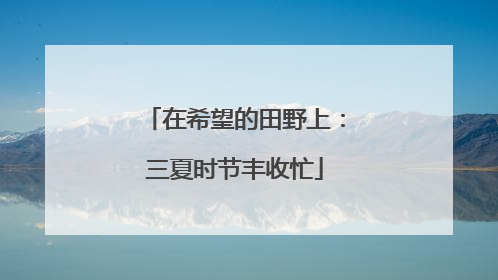 在希望的田野上：三夏时节丰收忙
