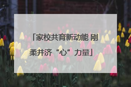 家校共育新动能 刚柔并济“心”力量