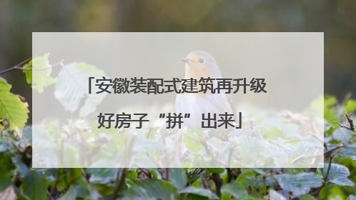 安徽装配式建筑再升级 好房子“拼”出来