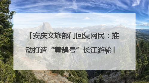安庆文旅部门回复网民：推动打造“黄鹄号”长江游轮