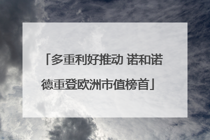 多重利好推动 诺和诺德重登欧洲市值榜首