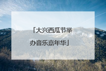 大兴西瓜节举办音乐嘉年华