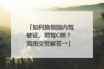 如何换领国内驾驶证、增驾C照？海南交警解答→