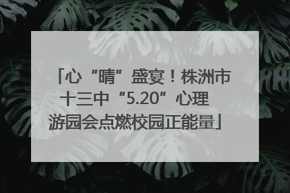 心“晴”盛宴！株洲市十三中“5.20”心理游园会点燃校园正能量