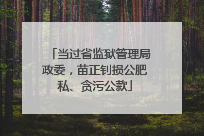 当过省监狱管理局政委，苗正钊损公肥私、贪污公款