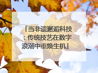 当非遗邂逅科技：传统技艺在数字浪潮中重焕生机