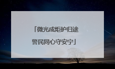 微光成炬护归途 警民同心守安宁
