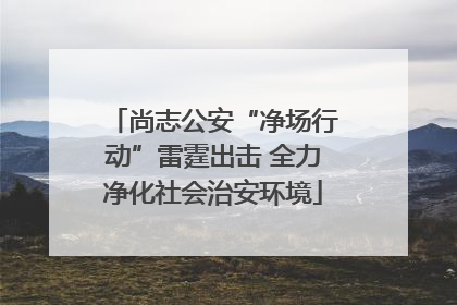 尚志公安“净场行动”雷霆出击 全力净化社会治安环境