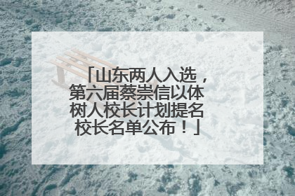 山东两人入选，第六届蔡崇信以体树人校长计划提名校长名单公布！