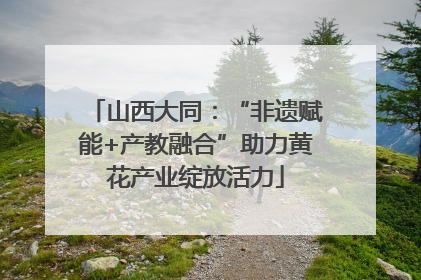 山西大同：“非遗赋能+产教融合”助力黄花产业绽放活力