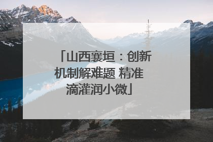 山西襄垣：创新机制解难题 精准滴灌润小微