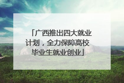 广西推出四大就业计划，全力保障高校毕业生就业创业