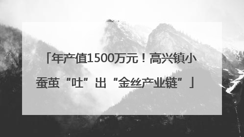 年产值1500万元！高兴镇小蚕茧“吐”出“金丝产业链”