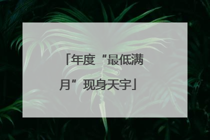 年度“最低满月”现身天宇