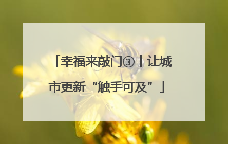 幸福来敲门③丨让城市更新“触手可及”