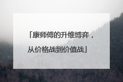 康师傅的升维博弈，从价格战到价值战