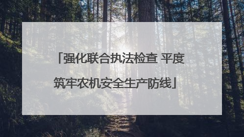 强化联合执法检查 平度筑牢农机安全生产防线