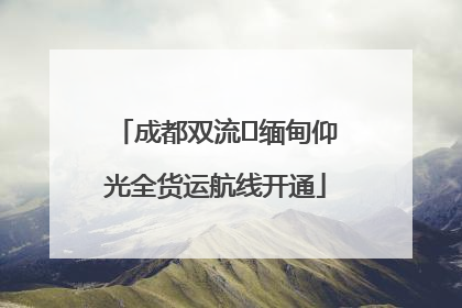 成都双流⇌缅甸仰光全货运航线开通