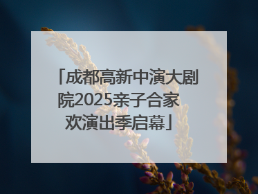 成都高新中演大剧院2025亲子合家欢演出季启幕