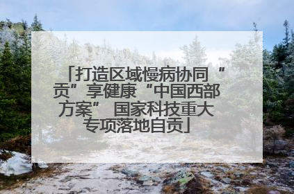 打造区域慢病协同“贡”享健康“中国西部方案” 国家科技重大专项落地自贡