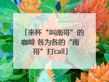 来杯“叫南哥”的咖啡 各为各的“南哥”打call