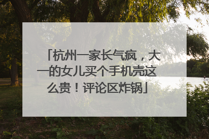 杭州一家长气疯，大一的女儿买个手机壳这么贵！评论区炸锅