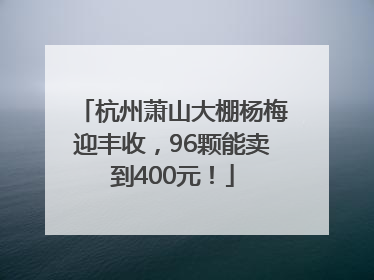 杭州萧山大棚杨梅迎丰收，96颗能卖到400元！
