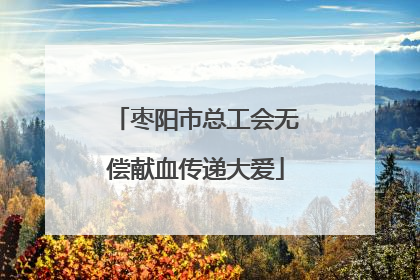 枣阳市总工会无偿献血传递大爱